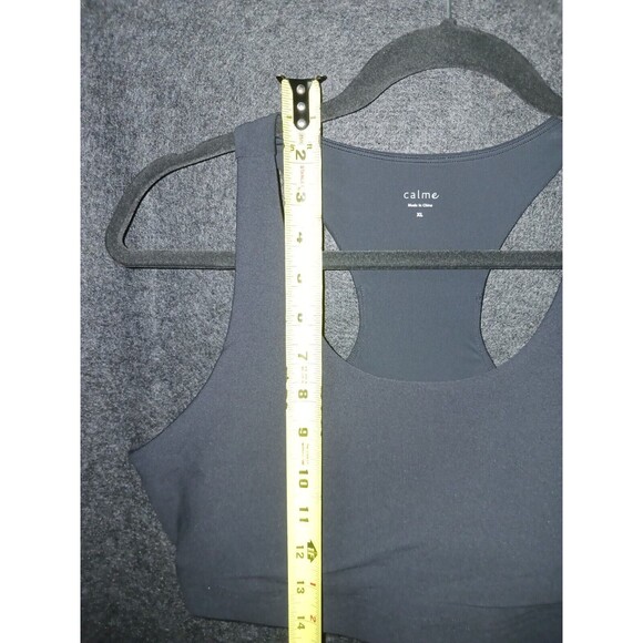 Calme Endurance Scoop Neck Sports Bra Racerback XL Size Extra Large Black 100289 - Picture 8 of 8